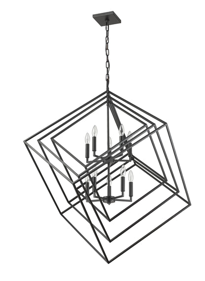 Euclid 10 Light Chandelier Matte Black