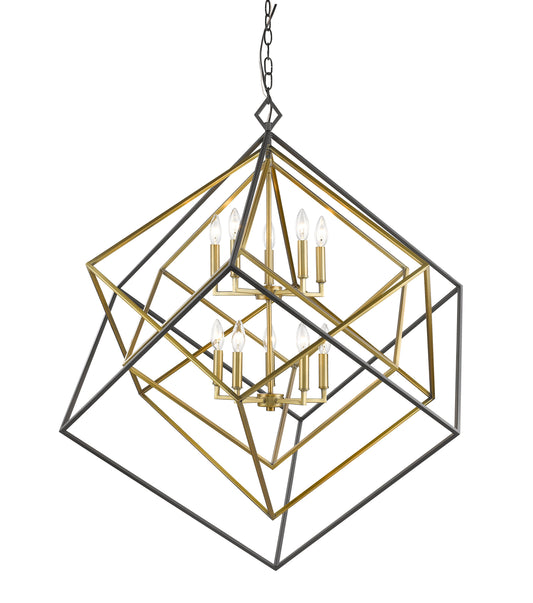 Euclid 10 Light Chandelier Olde Brass + Bronze