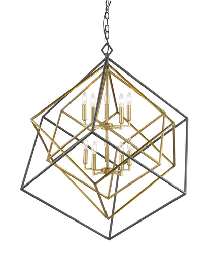 Euclid 10 Light Chandelier Olde Brass + Bronze