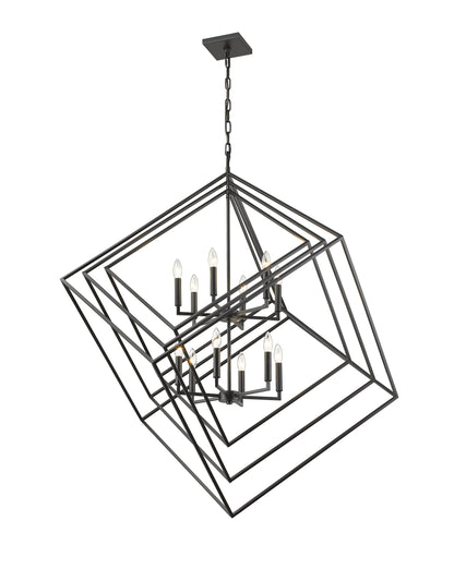 Euclid 12 Light Chandelier Matte Black