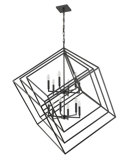 Euclid 12 Light Chandelier Matte Black
