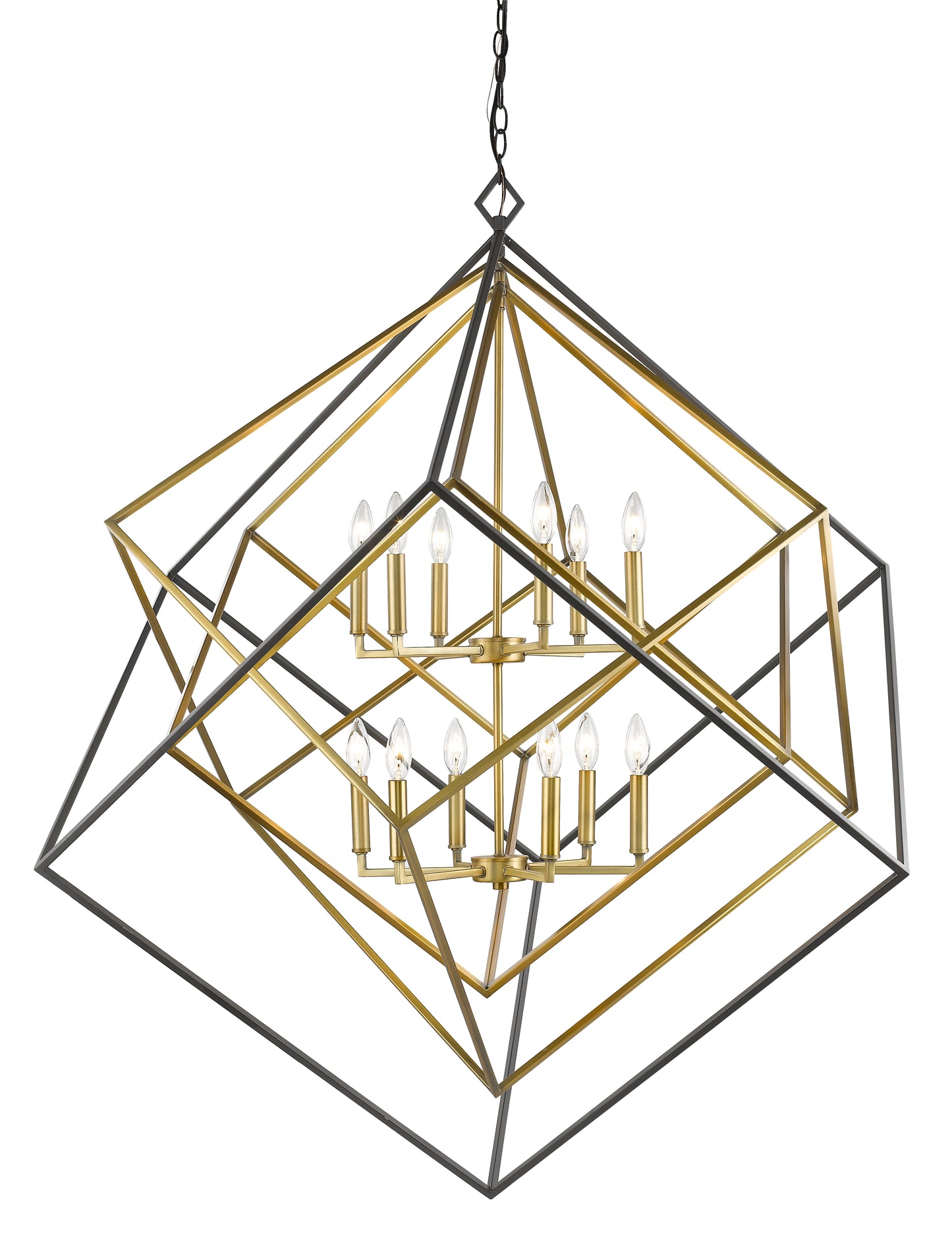 Euclid 12 Light Chandelier Olde Brass + Bronze