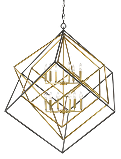 Euclid 12 Light Chandelier Olde Brass + Bronze