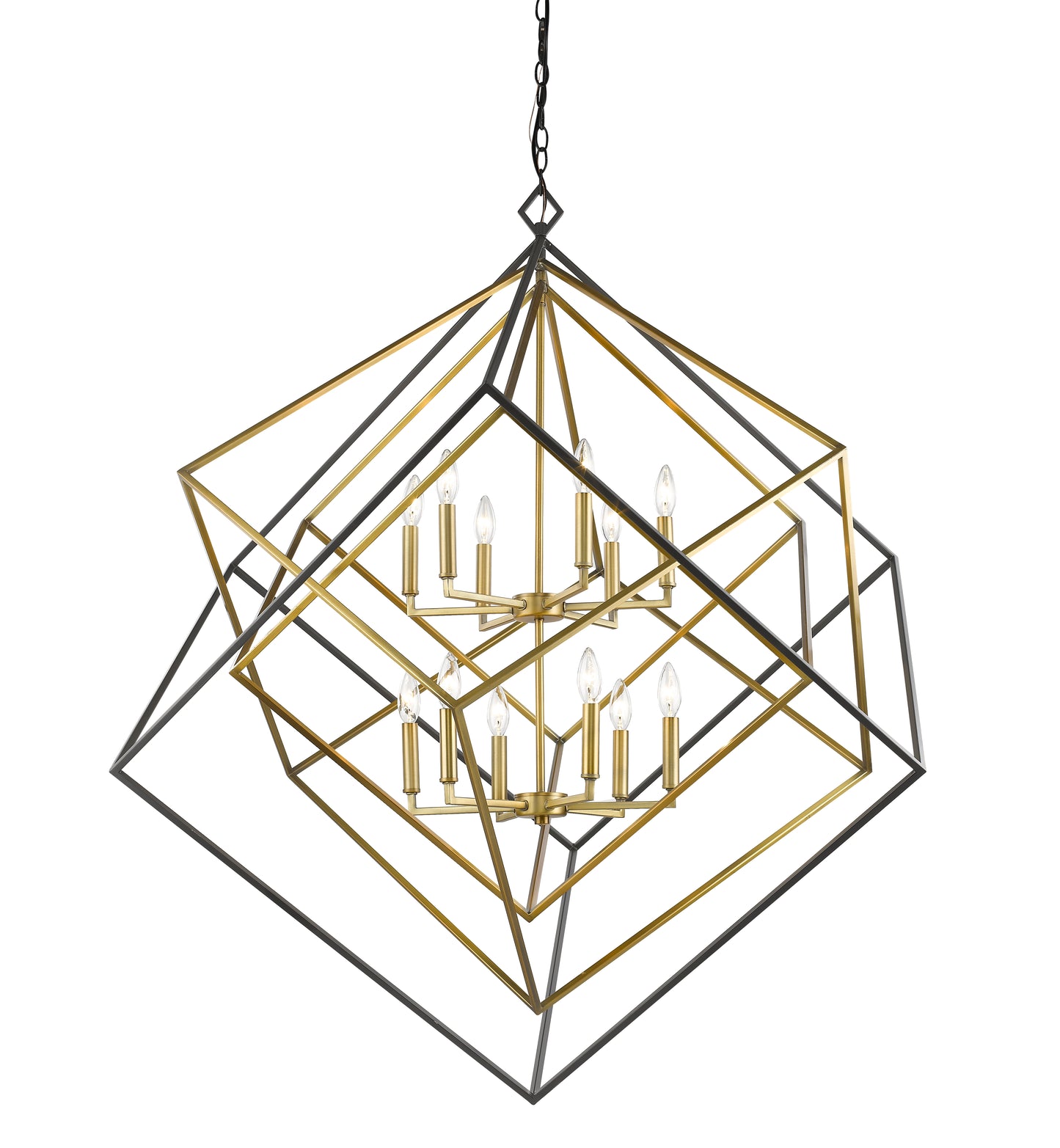 Euclid 12 Light Chandelier Olde Brass + Bronze