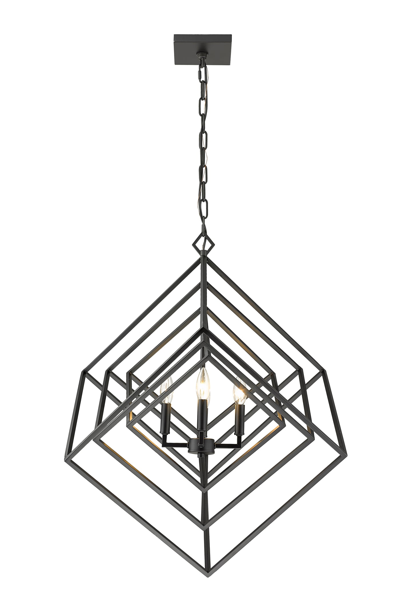 Euclid 4 Light Chandelier Matte Black