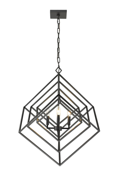 Euclid 4 Light Chandelier Matte Black