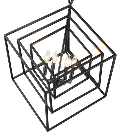 Euclid 4 Light Chandelier Matte Black