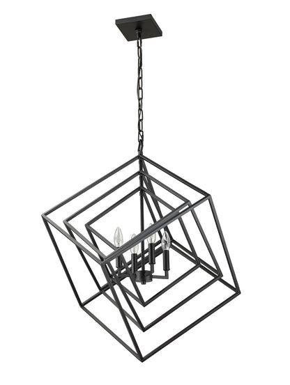 Euclid 4 Light Chandelier Matte Black