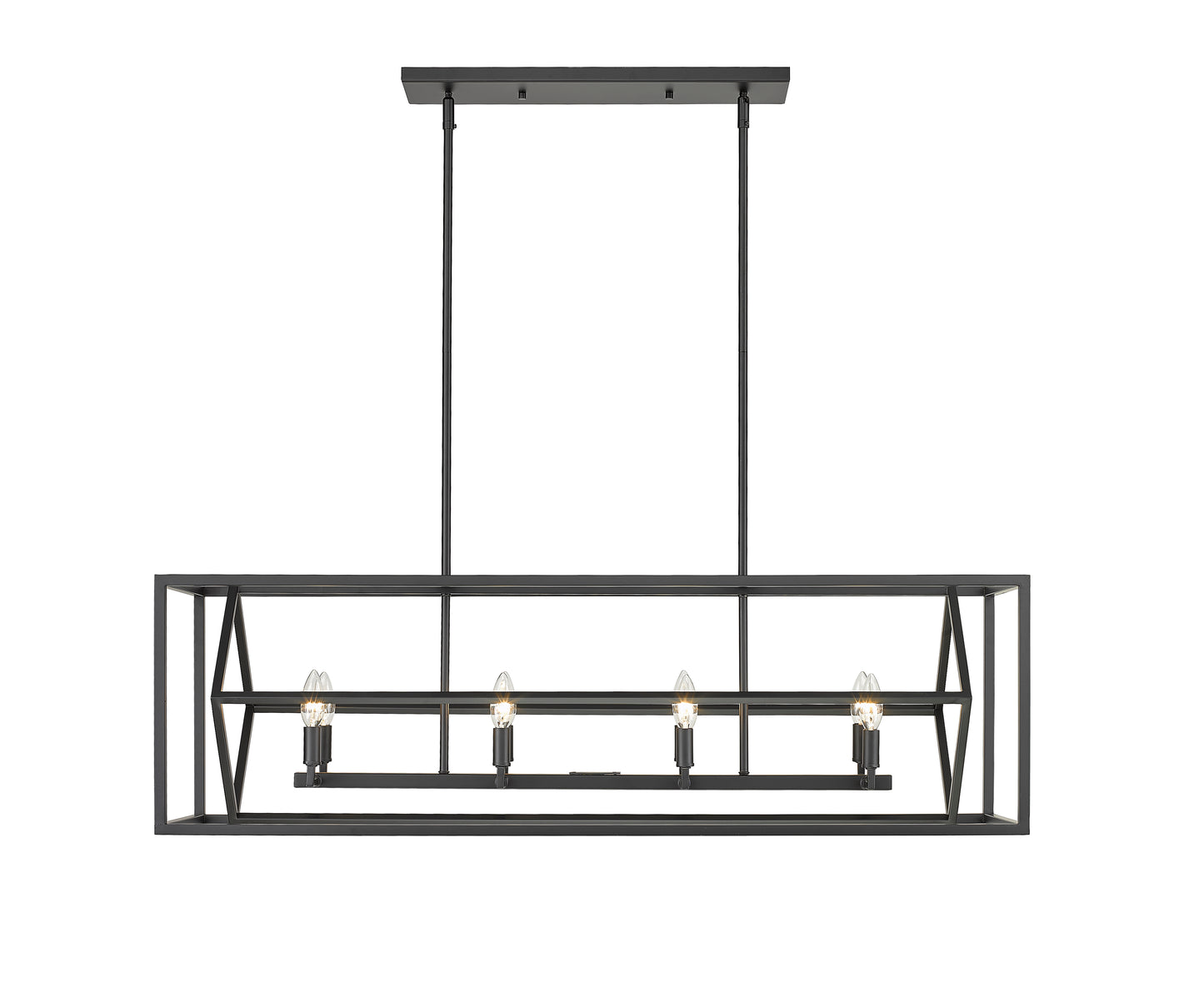 Euclid 8 Light Linear Chandelier Matte Black