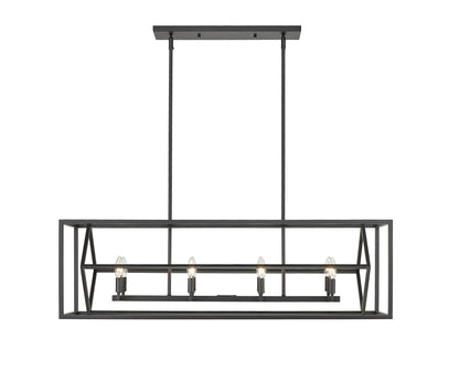 Euclid 8 Light Linear Chandelier Matte Black