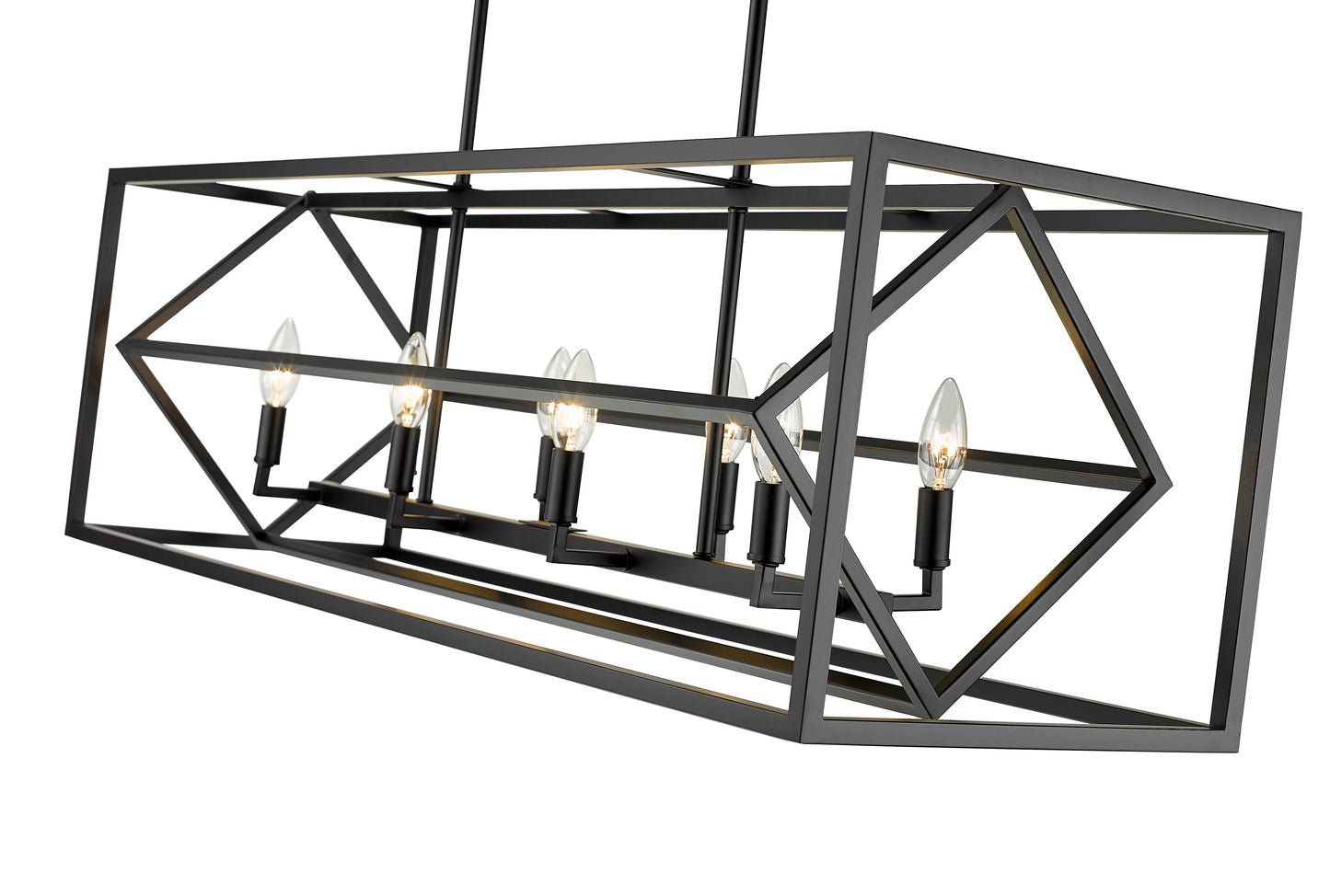Euclid 8 Light Linear Chandelier Matte Black