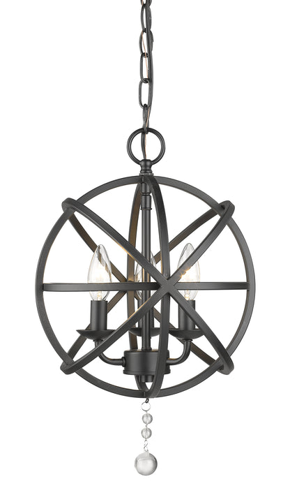 Tull 3 Light Chandelier Matte Black