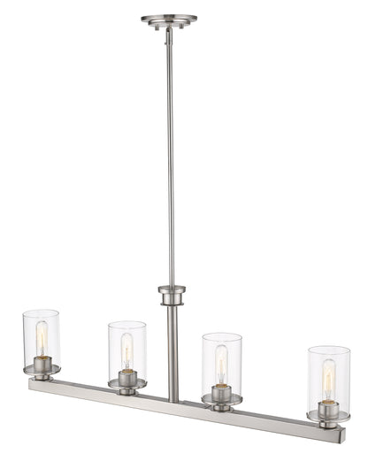 Savannah 4 Light Linear Chandelier Brushed Nickel