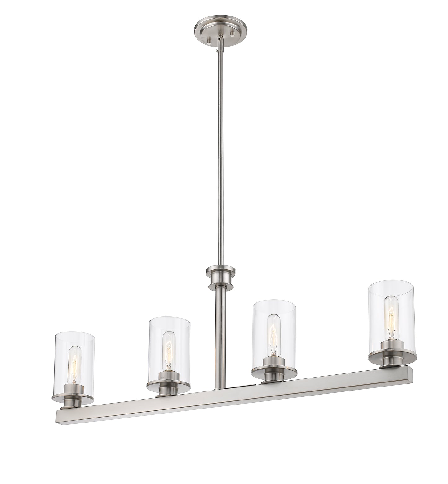 Savannah 4 Light Linear Chandelier Brushed Nickel