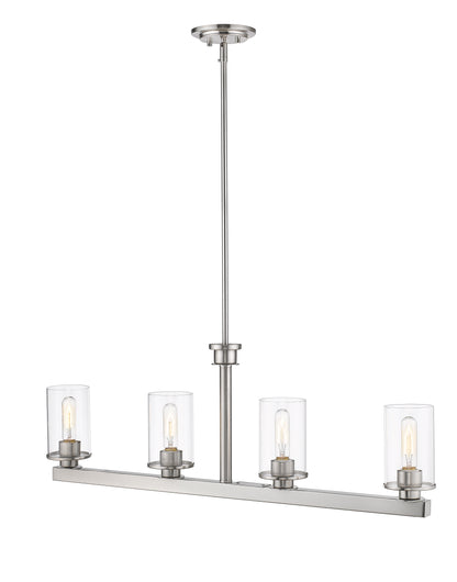 Savannah 4 Light Linear Chandelier Brushed Nickel