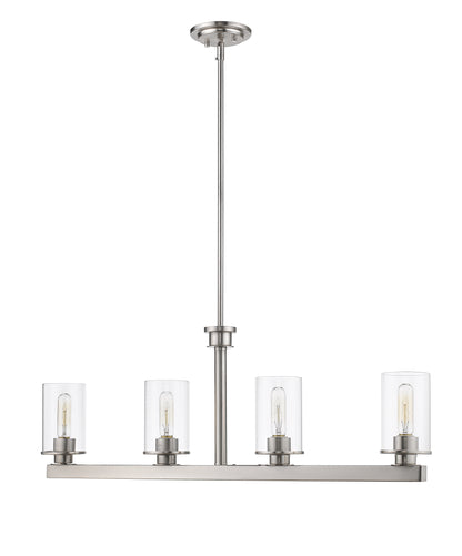 Savannah 4 Light Linear Chandelier Brushed Nickel