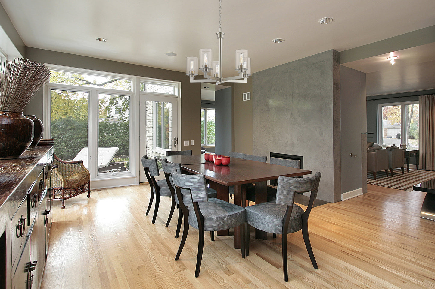 Savannah 5 Light Chandelier Brushed Nickel