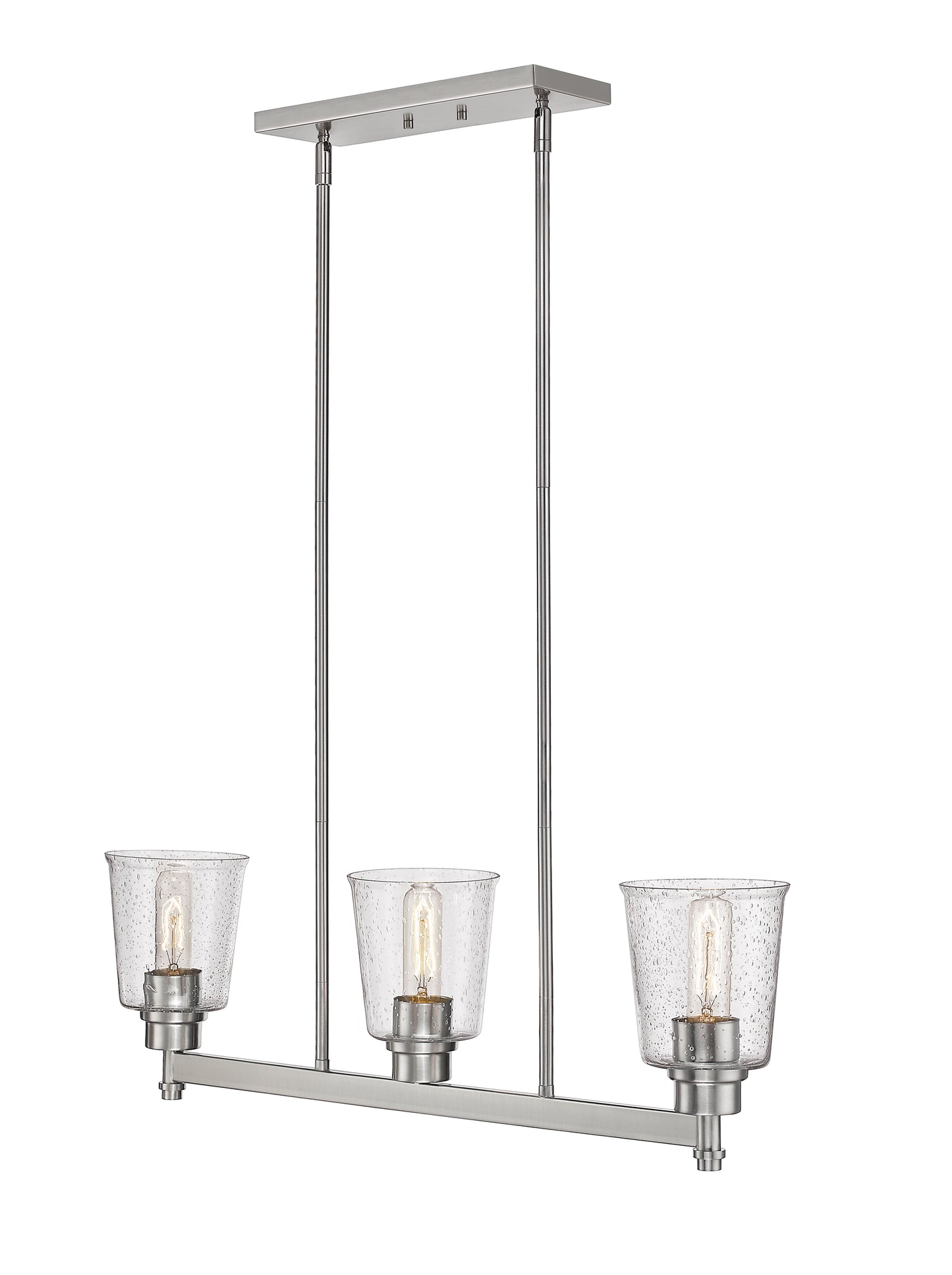 Bohin 3 Light Linear Chandelier Brushed Nickel