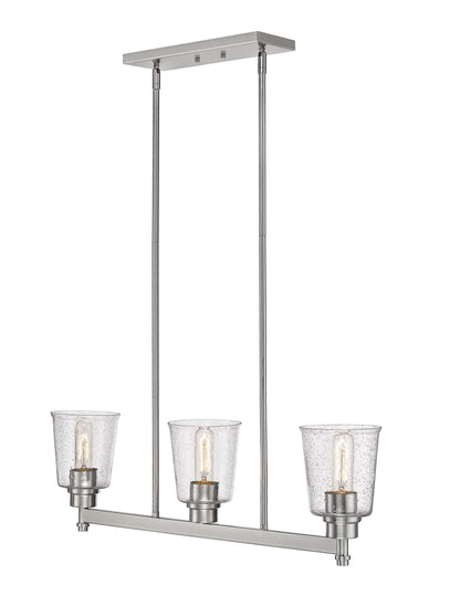 Bohin 3 Light Linear Chandelier Brushed Nickel