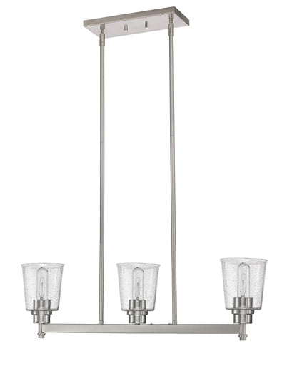 Bohin 3 Light Linear Chandelier Brushed Nickel
