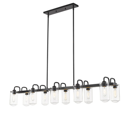 Delaney 10 Light Linear Chandelier Matte Black