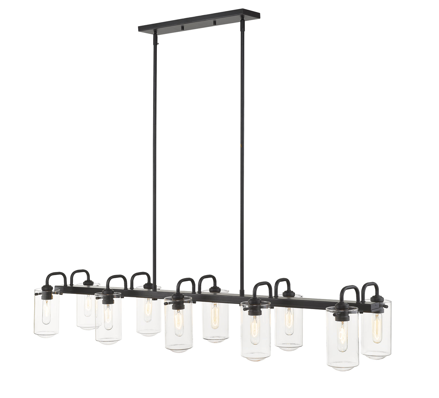 Delaney 10 Light Linear Chandelier Matte Black
