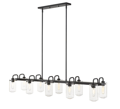 Delaney 10 Light Linear Chandelier Matte Black