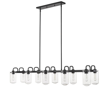 Delaney 10 Light Linear Chandelier Matte Black