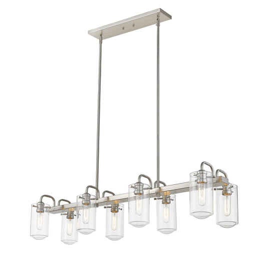 Delaney 8 Light Linear Chandelier Brushed Nickel