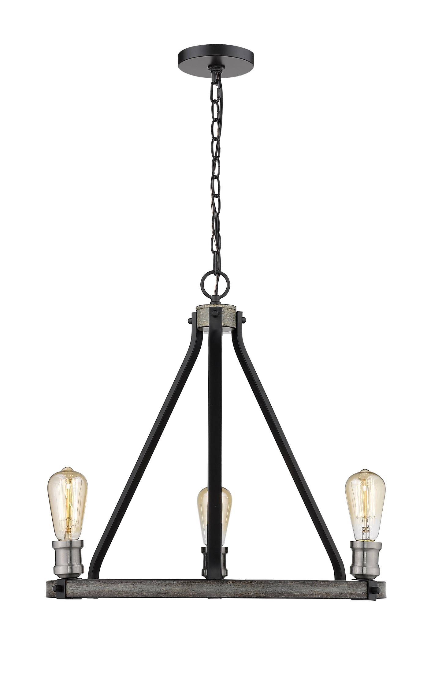Kirkland 3 Light Chandelier Ashen Barnboard