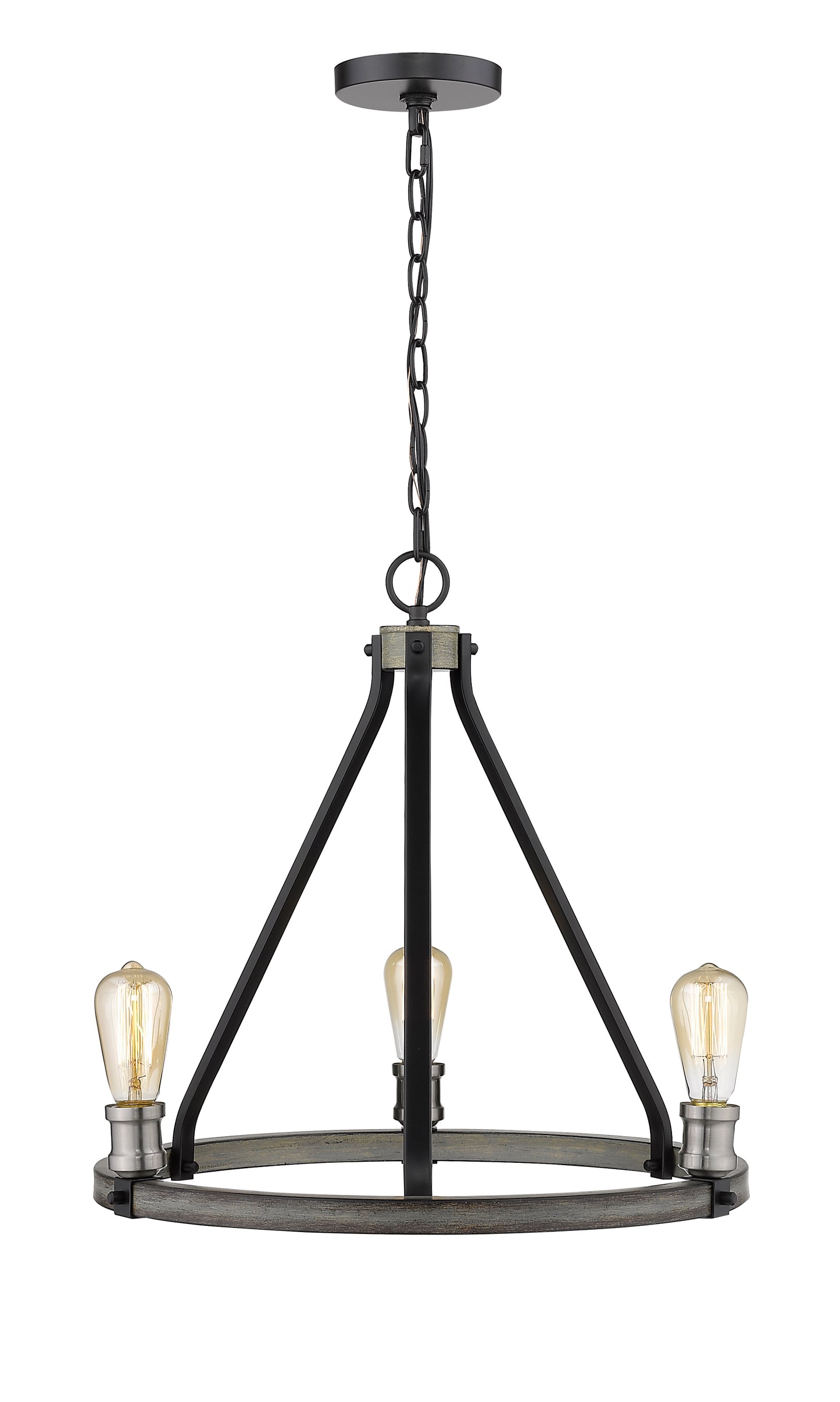 Kirkland 3 Light Chandelier Ashen Barnboard