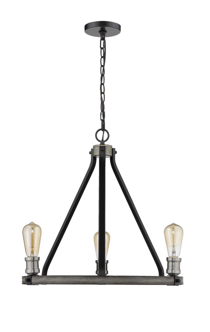 Kirkland 3 Light Chandelier Ashen Barnboard