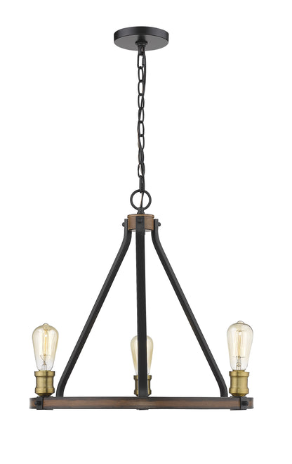 Kirkland 3 Light Chandelier Rustic Mahogany