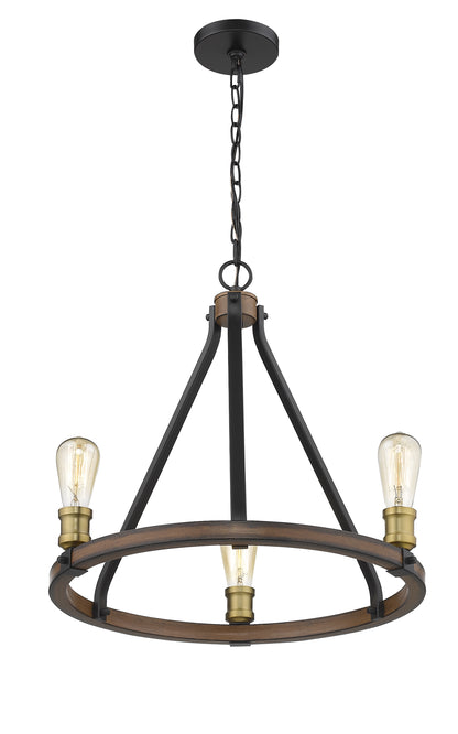 Kirkland 3 Light Chandelier Rustic Mahogany