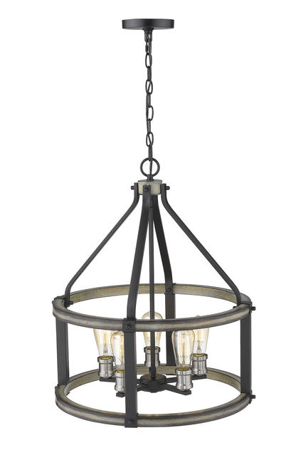 Kirkland 5 Light Chandelier Ashen Barnboard