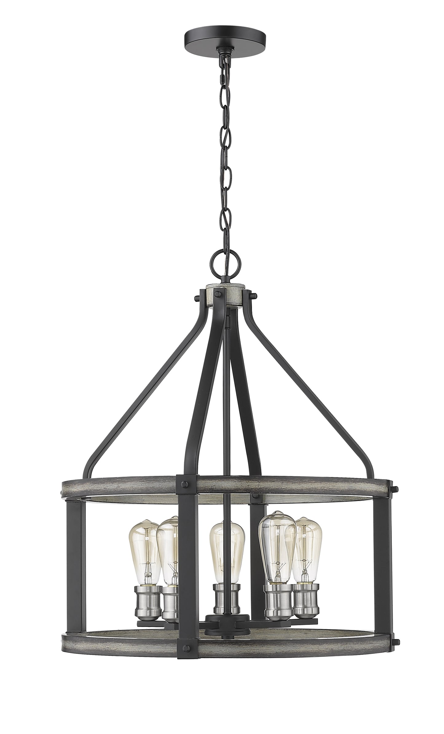 Kirkland 5 Light Chandelier Ashen Barnboard