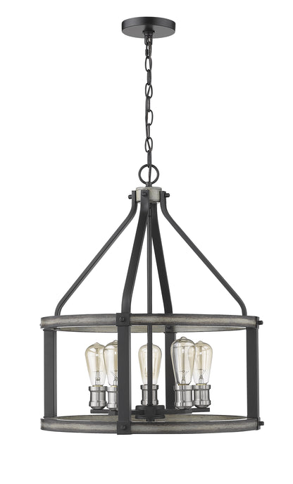 Kirkland 5 Light Chandelier Ashen Barnboard