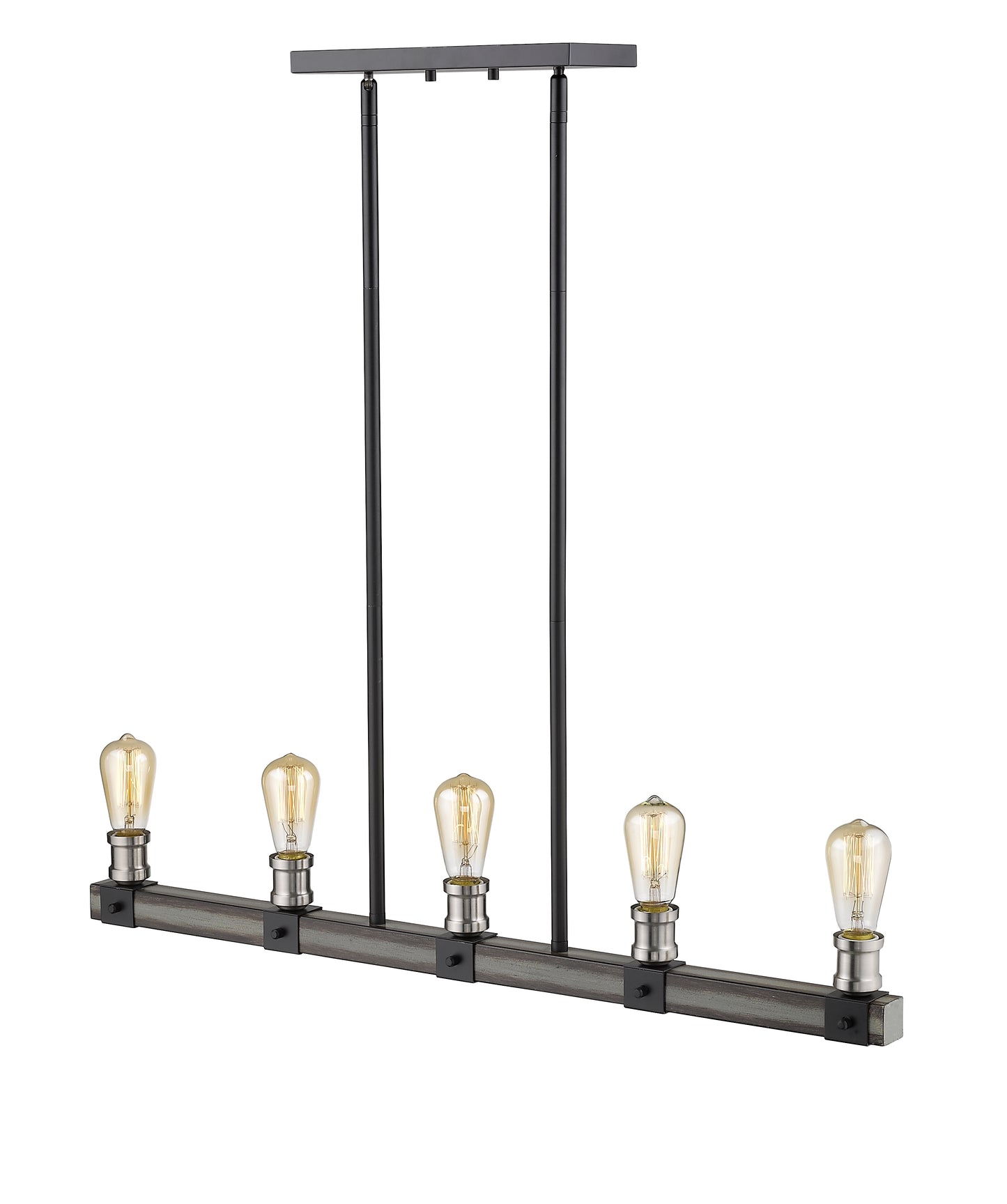 Kirkland 5 Light Linear Chandelier Ashen Barnboard