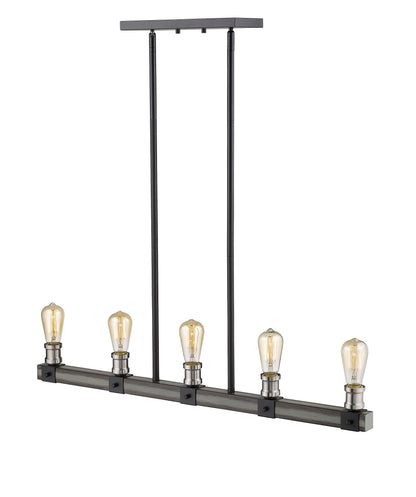 Kirkland 5 Light Linear Chandelier Ashen Barnboard