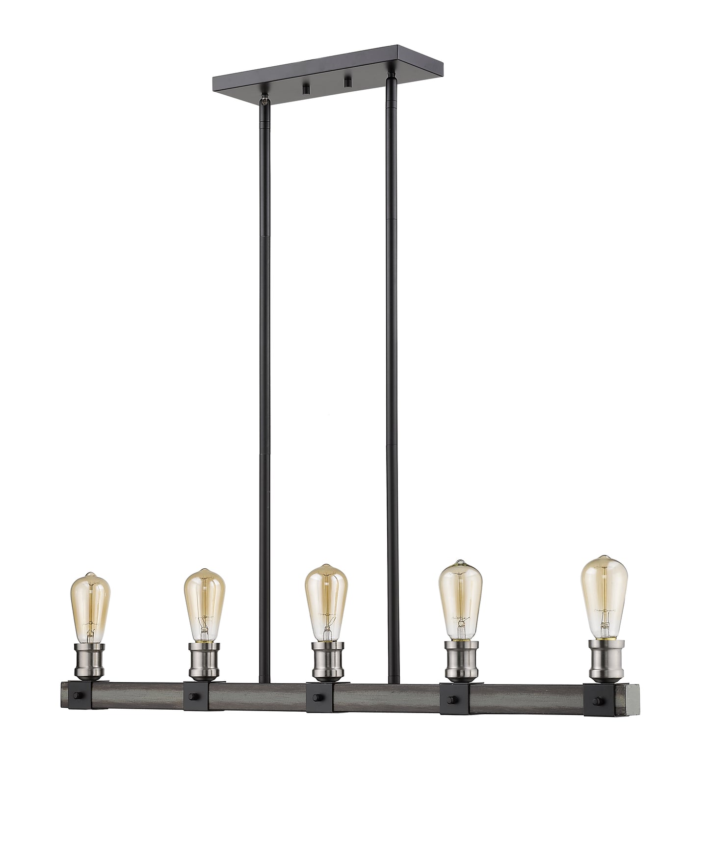 Kirkland 5 Light Linear Chandelier Ashen Barnboard