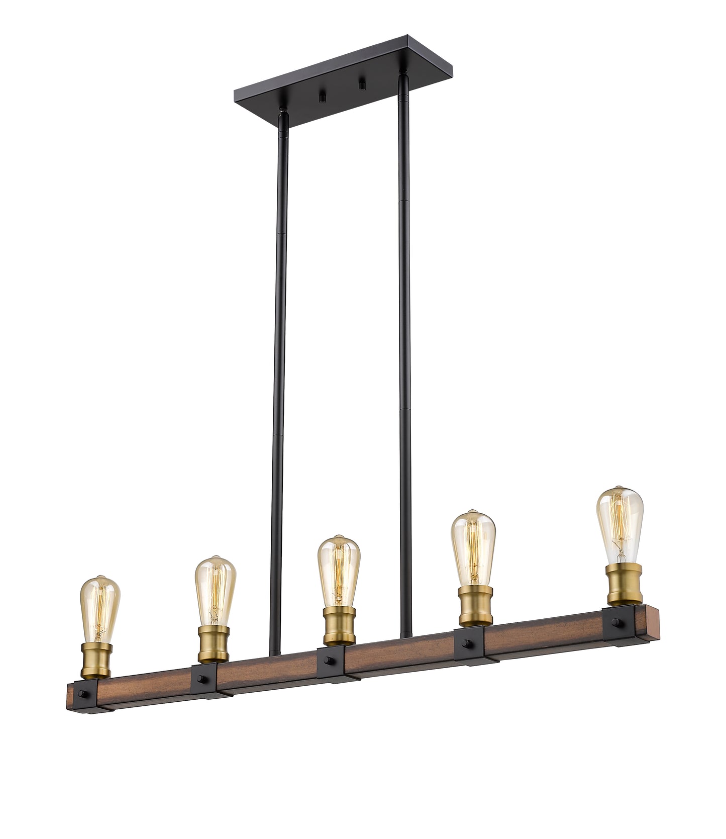 Kirkland 5 Light Linear Chandelier Rustic Mahogany