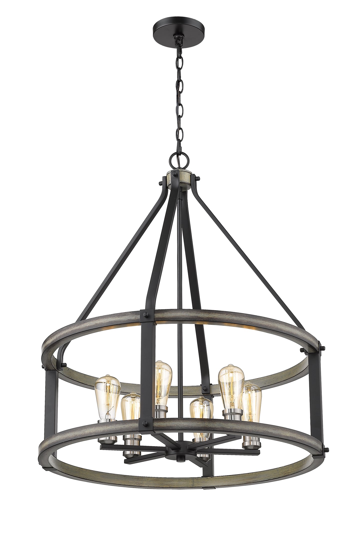 Kirkland 6 Light Chandelier Ashen Barnboard