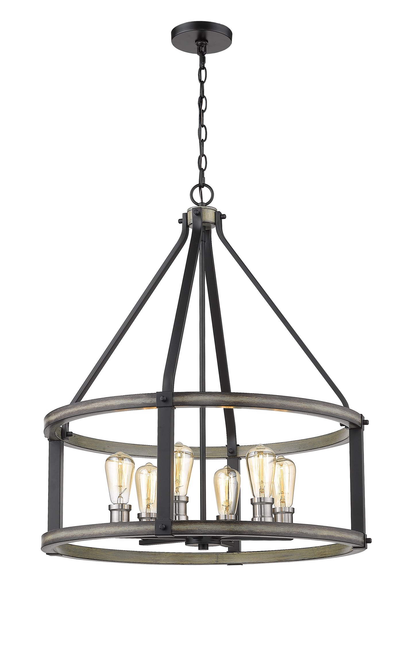 Kirkland 6 Light Chandelier Ashen Barnboard