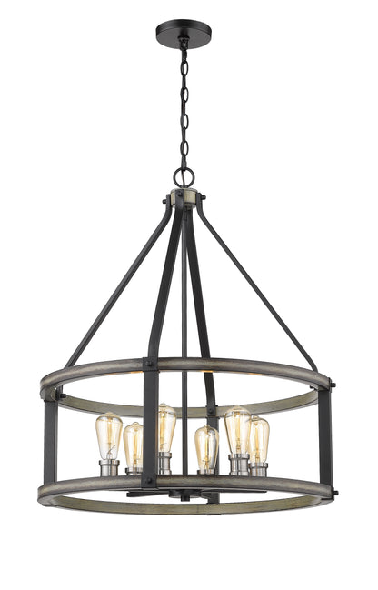Kirkland 6 Light Chandelier Ashen Barnboard