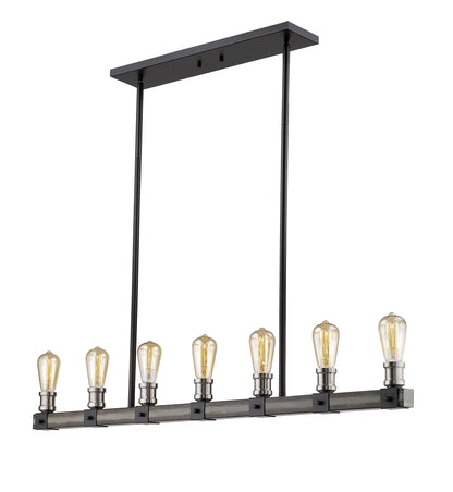 Kirkland 7 Light Linear Chandelier Ashen Barnboard