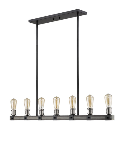 Kirkland 7 Light Linear Chandelier Ashen Barnboard