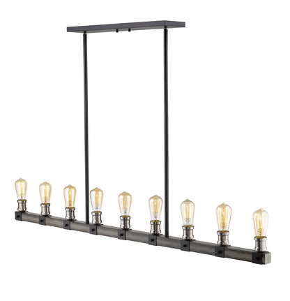 Kirkland 9 Light Linear Chandelier Ashen Barnboard