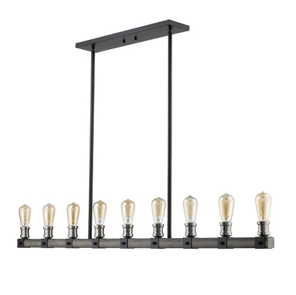 Kirkland 9 Light Linear Chandelier Ashen Barnboard