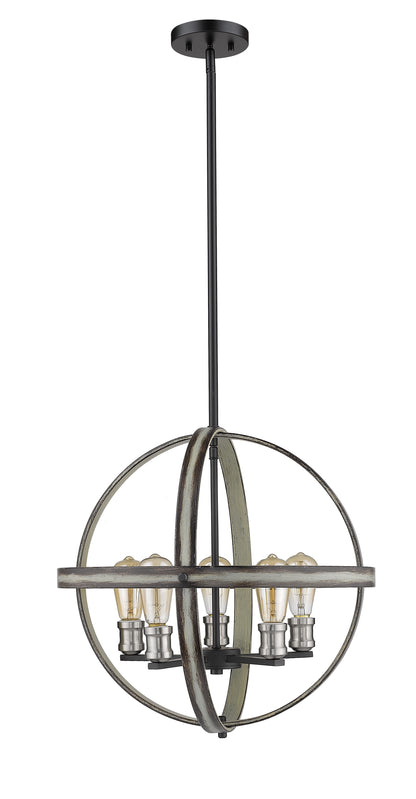 Kirkland 5 Light Chandelier Ashen Barnboard