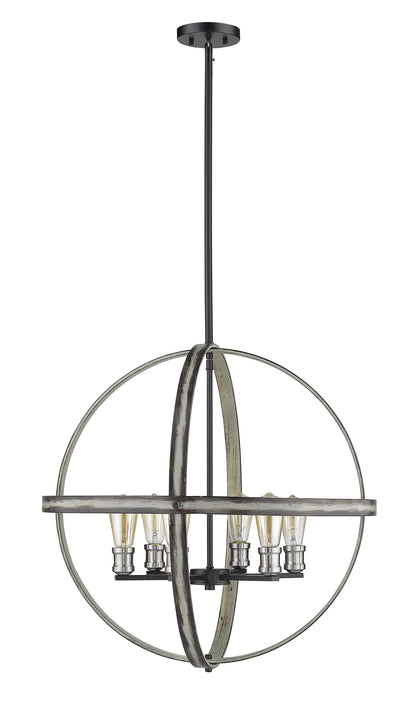 Kirkland 6 Light Chandelier Ashen Barnboard